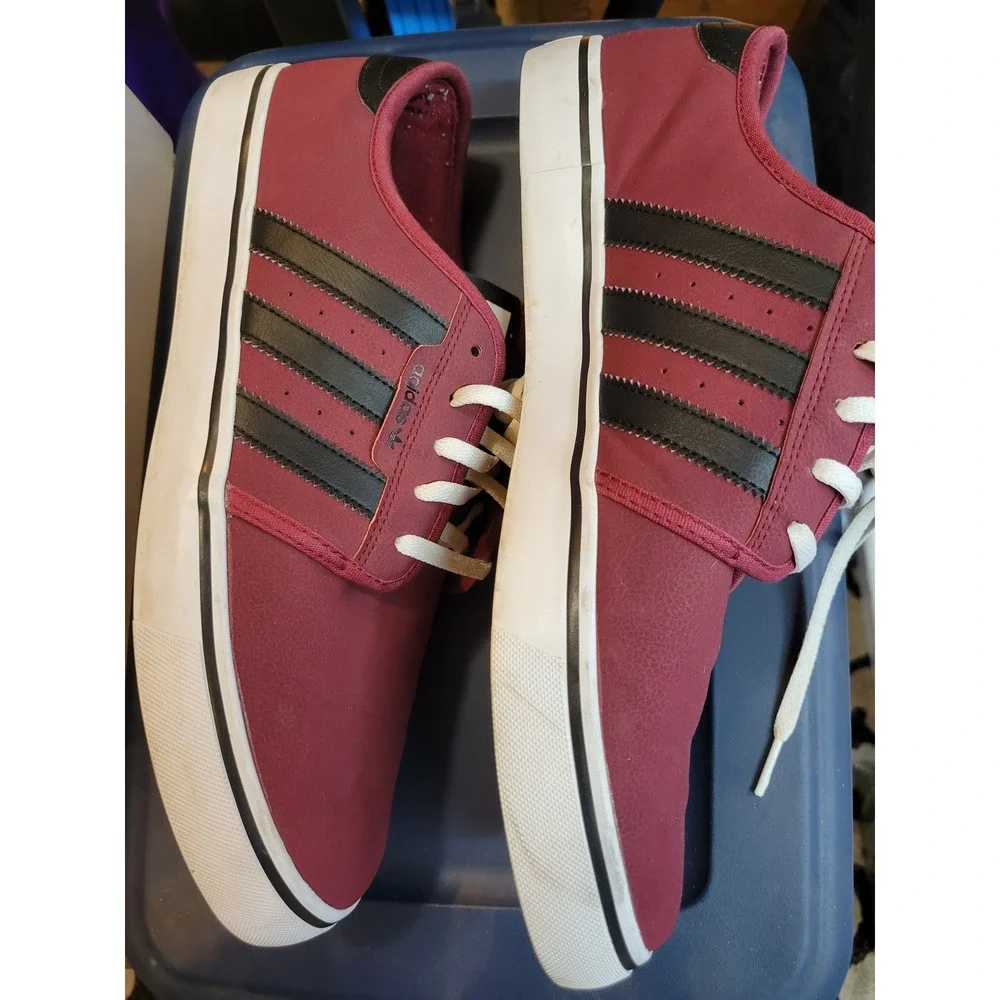 New Adidas Adi-Ease Burgundy Black White Mens Skate Shoes D68889 Size 11